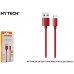 Hytech HY-X448 1M 3A Type-C Kılıflı Metal Kırmızı Şarj Kablosu